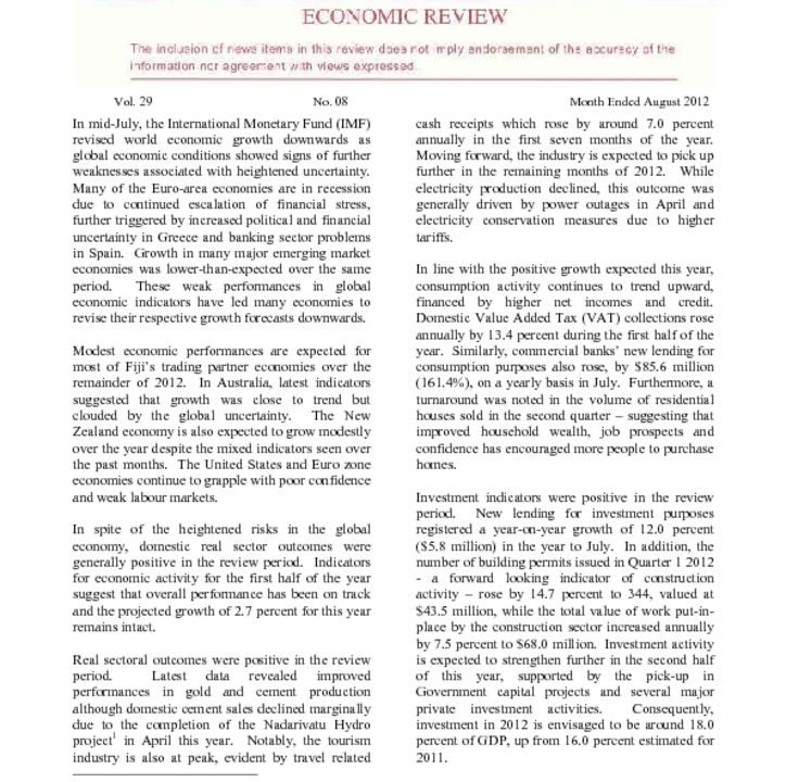 thumbnail of Economic Review August 2012