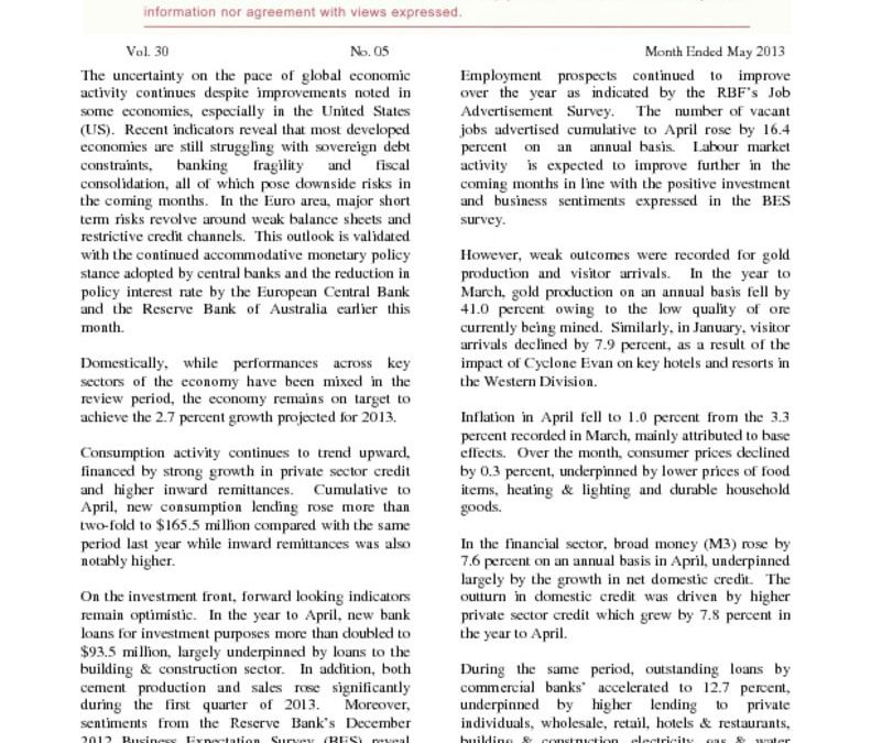 thumbnail of RBF Economic Review – May 2013