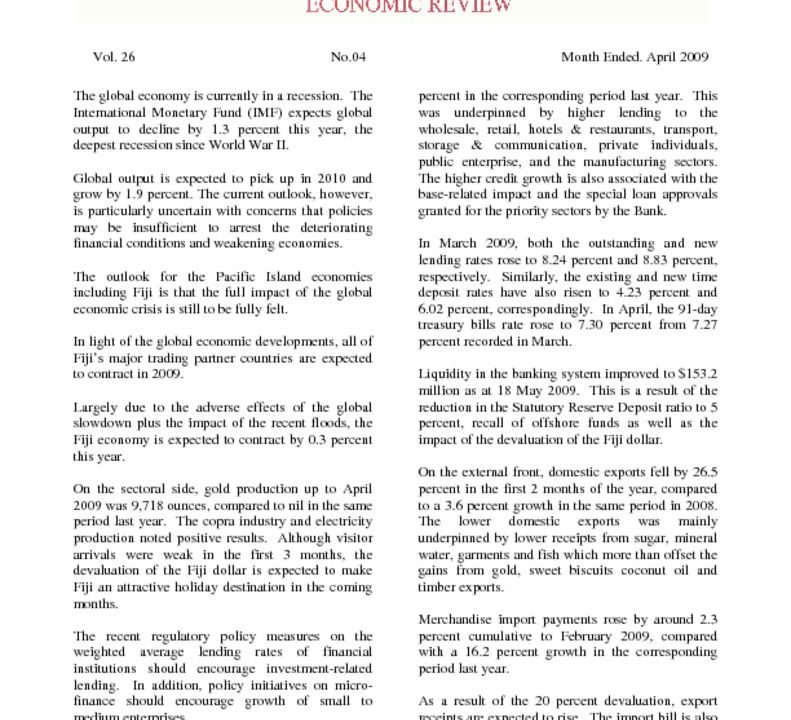 thumbnail of Economic Review April 2009