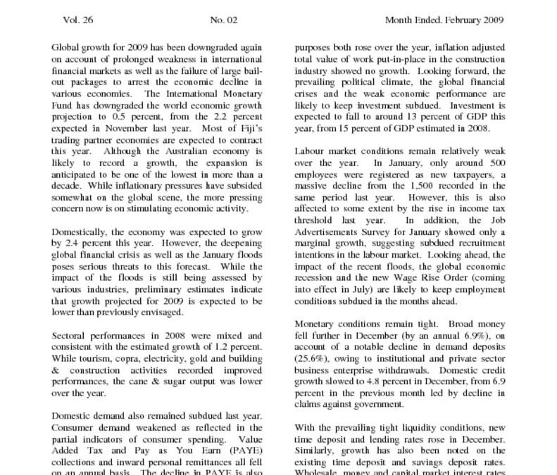 thumbnail of Economic Review February 2009