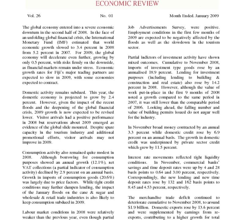 thumbnail of Economic Review January 2009