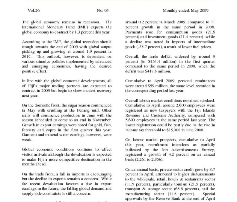 thumbnail of Economic Review May 2009