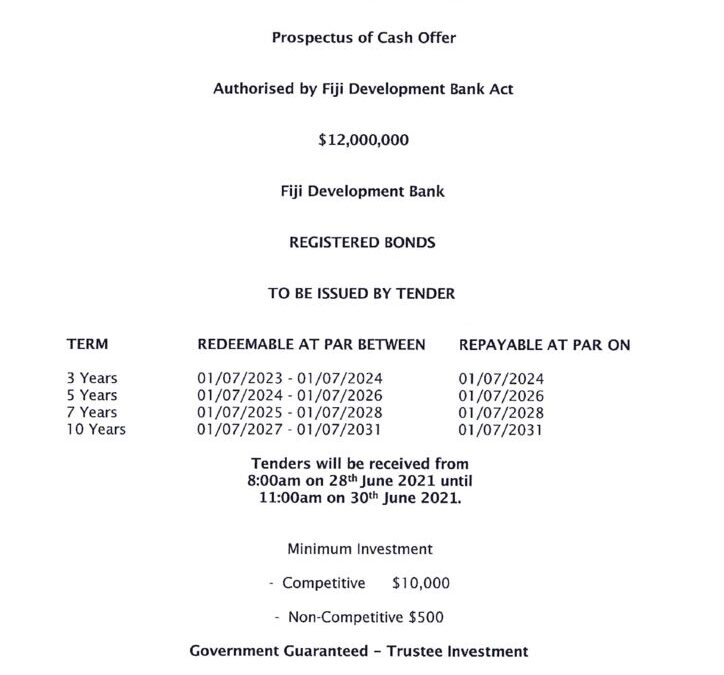 thumbnail of Fiji Development Bank Bond Issue No. 2 of 2021 – 01 July 2021