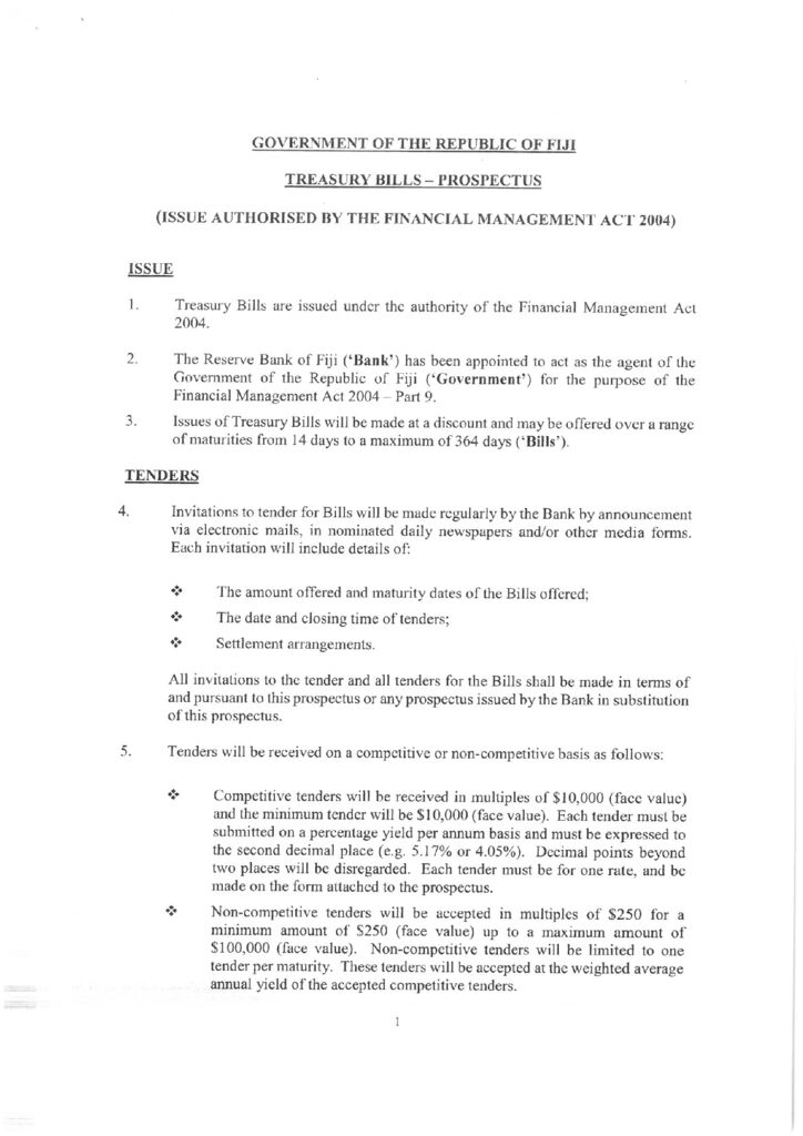 thumbnail of Prospectus – Treasury Bills