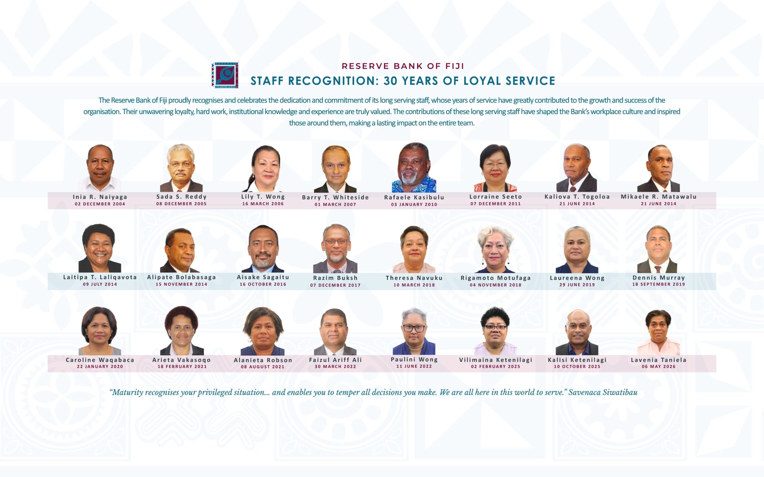Recognition of Long Service